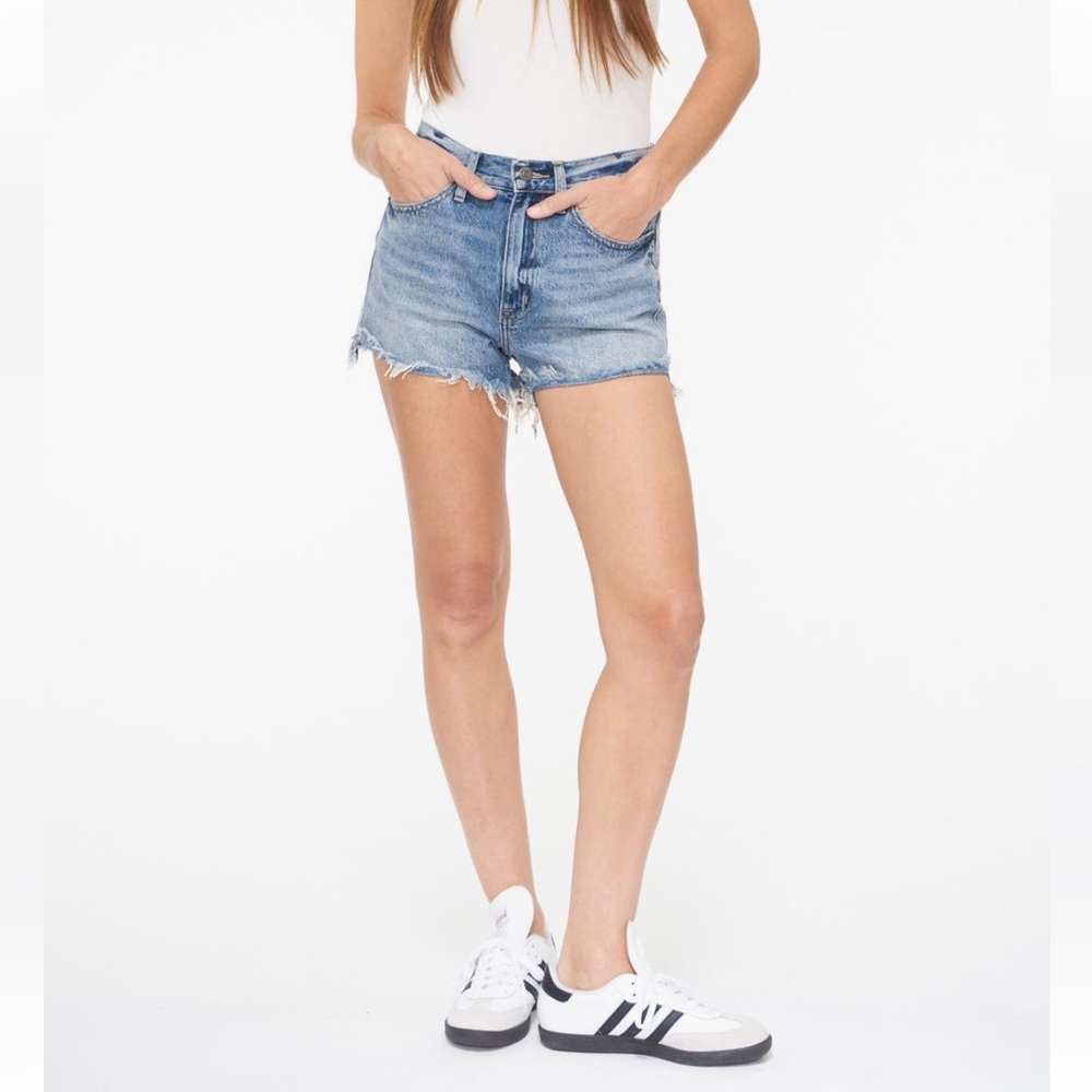 Pistola Kylee Relaxed High Waist Cuffed Denim Shorts Size 25